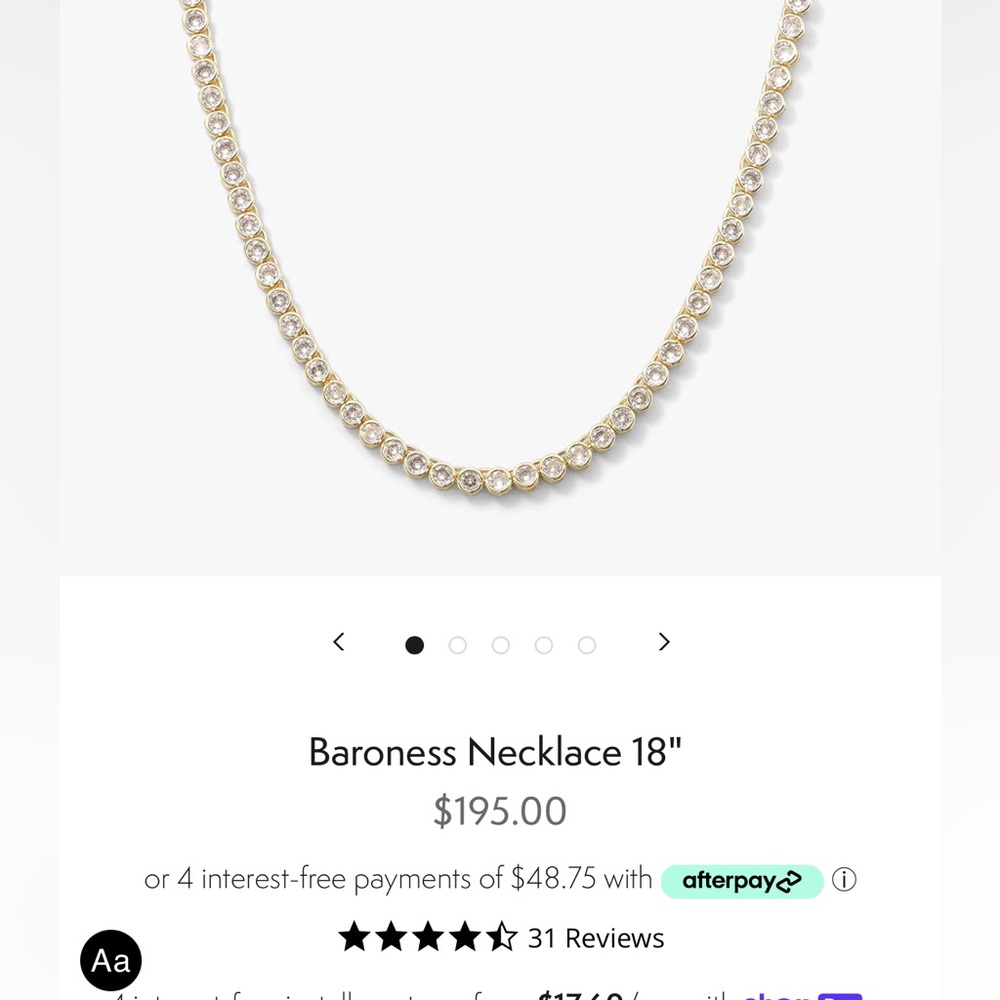 20’’ gold plated necklace. Melinda Maria hand crafted jewelry.